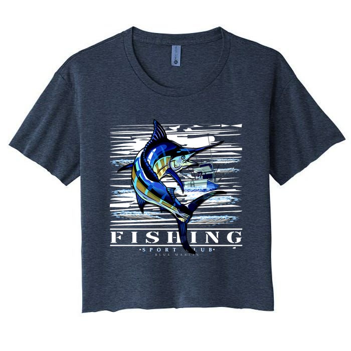 Marlin Fishing Club Women's Crop Top Tee