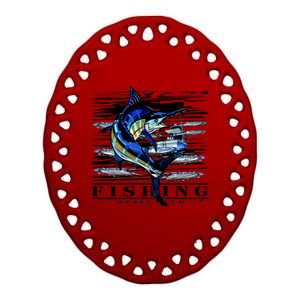 Marlin Fishing Club Ceramic Oval Ornament