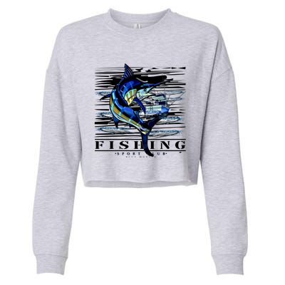 Marlin Fishing Club Cropped Pullover Crew