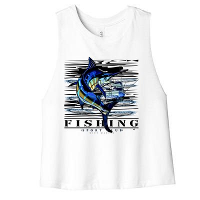 Marlin Fishing Club Women's Racerback Cropped Tank