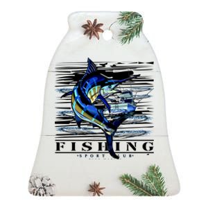 Marlin Fishing Club Ceramic Bell Ornament