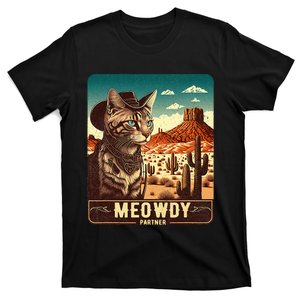 Meowdy! Funny Country Music Cat Cow Hat Poster T-Shirt