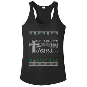 My Favorite Christmas Light Is Jesus Christian Ugly Funny Gift Ladies PosiCharge Competitor Racerback Tank