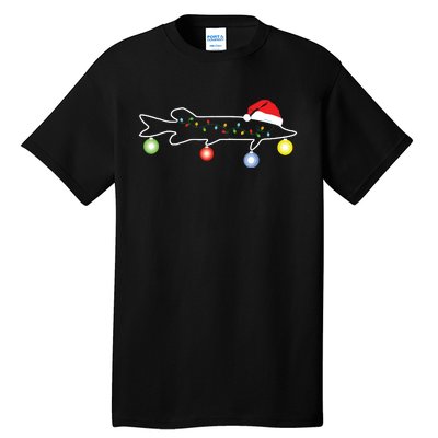 Muskie Fishing Christmas Santa Musky Santa Fun For Fisherman Tall T-Shirt