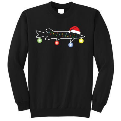 Muskie Fishing Christmas Santa Musky Santa Fun For Fisherman Tall Sweatshirt