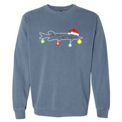 Muskie Fishing Christmas Santa Musky Santa Fun For Fisherman Garment-Dyed Sweatshirt