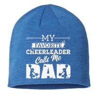 My Favorite Cheerleader Calls Me Dad Cheer Father's Day Sustainable Beanie