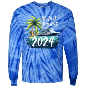 My First Cruise 2024 Funny Vacation 2024 Tie-Dye Long Sleeve Shirt