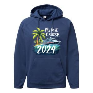 My First Cruise 2024 Funny Vacation 2024 Performance Fleece Hoodie