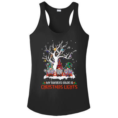 My Favorite Color Is Christmas Lights Gnome Merry Christmas Ladies PosiCharge Competitor Racerback Tank