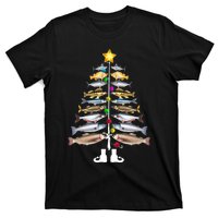 Merry Fishmas Christmas Tree Funny Fishing T-Shirt