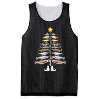 Merry Fishmas Christmas Tree Funny Fishing Mesh Reversible Basketball Jersey Tank