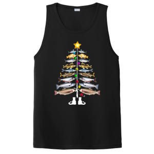 Merry Fishmas Christmas Tree Funny Fishing PosiCharge Competitor Tank