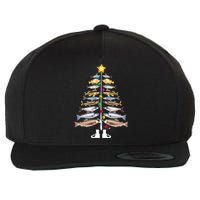 Merry Fishmas Christmas Tree Funny Fishing Wool Snapback Cap