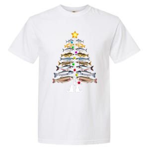 Merry Fishmas Christmas Tree Funny Fishing Garment-Dyed Heavyweight T-Shirt