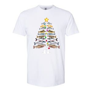 Merry Fishmas Christmas Tree Funny Fishing Softstyle CVC T-Shirt