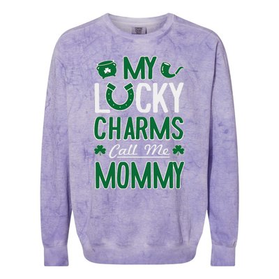 My Funny Call Me Mommy St. Patricks Day Tee Colorblast Crewneck Sweatshirt