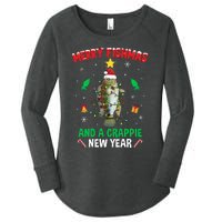 Merry Fishmas Crappie Christmas Tree Fishing Funny Xmas Women's Perfect Tri Tunic Long Sleeve Shirt