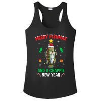 Merry Fishmas Crappie Christmas Tree Fishing Funny Xmas Ladies PosiCharge Competitor Racerback Tank