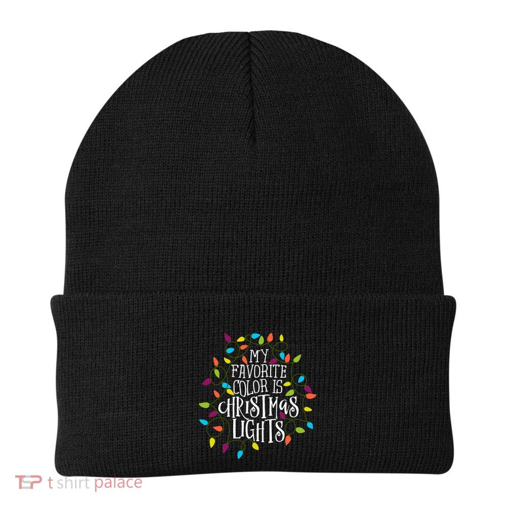 My Favorite Color Is Christmas Lights Gift Beanie