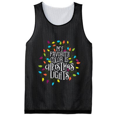 My Favorite Color Is Christmas Lights Gift Mesh Reversible Basketball Jersey Tank
