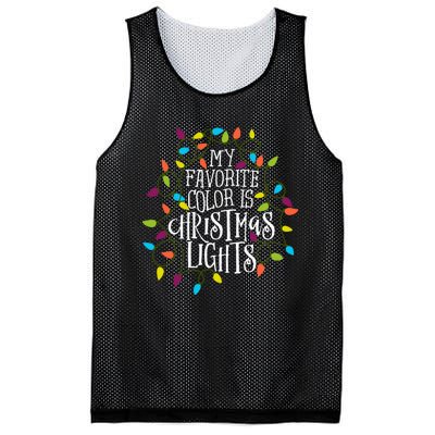 My Favorite Color Is Christmas Lights Gift Mesh Reversible Basketball Jersey Tank