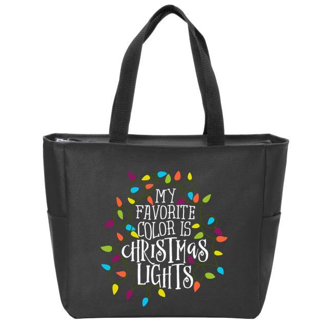 My Favorite Color Is Christmas Lights Gift Zip Tote Bag