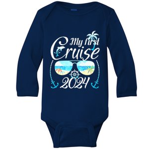 My First Cruise 2024 Family Vacation Cruise Ship Travel  Baby Long Sleeve Bodysuit