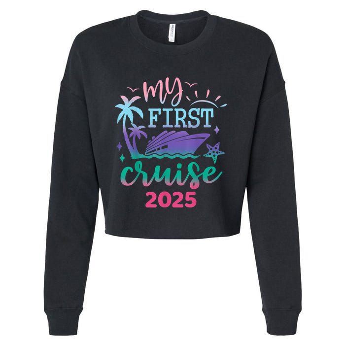 My First Cruise 2025 Family Vacation Trip Ship Matching Cropped Pullover Crew