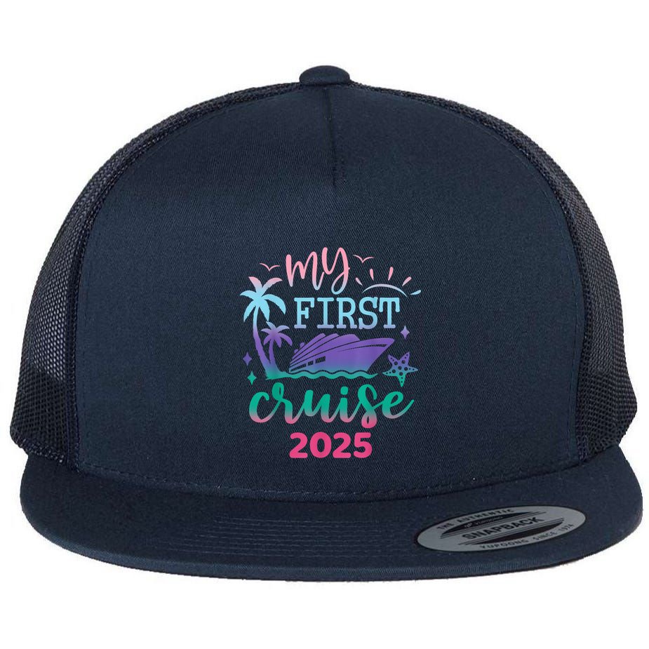 My First Cruise 2025 Family Vacation Trip Ship Matching Flat Bill Trucker Hat