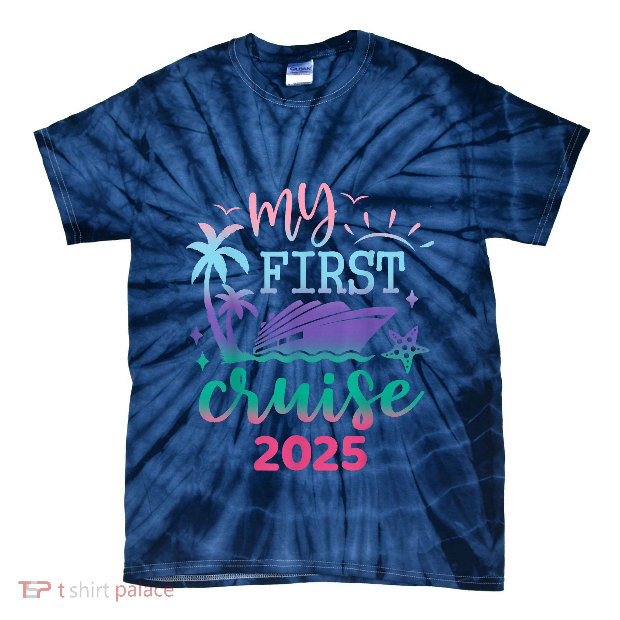My First Cruise 2025 Family Vacation Trip Ship Matching Tie-Dye T-Shirt