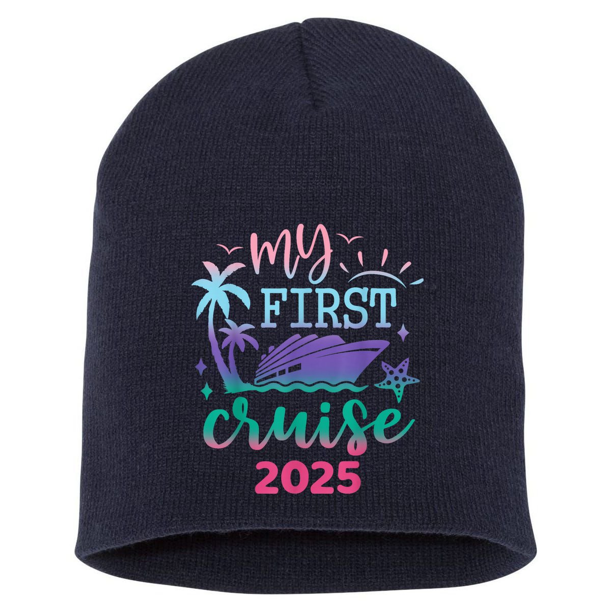 My First Cruise 2025 Family Vacation Trip Ship Matching Short Acrylic Beanie