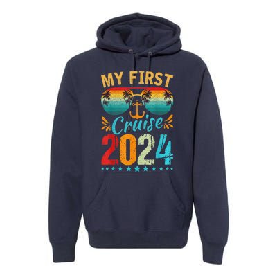 My First Cruise 2024 Tee Family Vacation Cruise Ship Travel Premium Hoodie