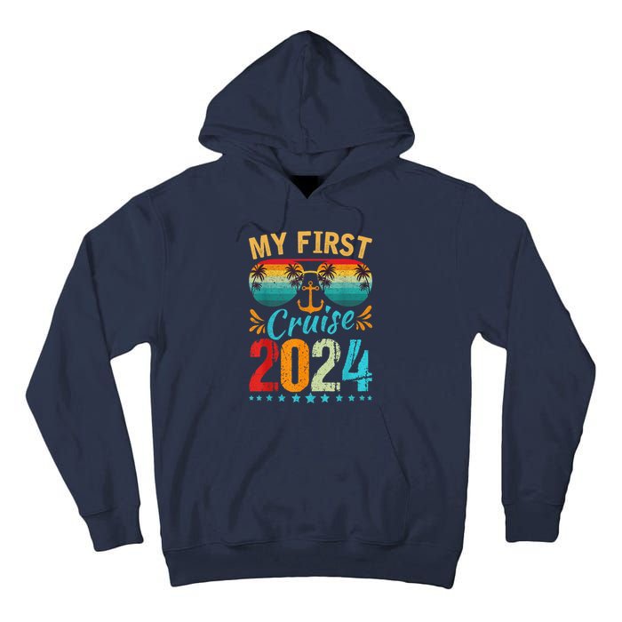 My First Cruise 2024 Tee Family Vacation Cruise Ship Travel Tall Hoodie