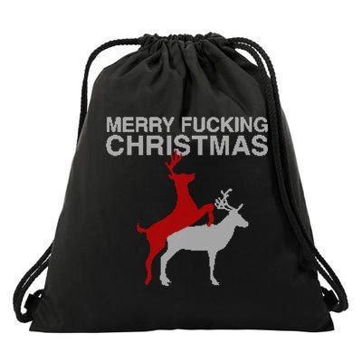 Merry Fucking Christmas! Obscene Ficking Reindeer Gift Fun Gift Drawstring Bag