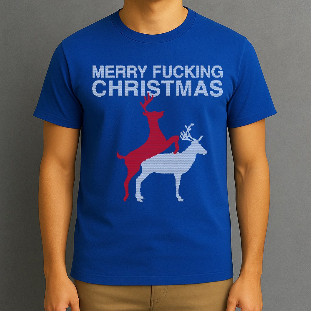Merry Fucking Christmas! Obscene Ficking Reindeer Gift Fun Gift T-Shirt