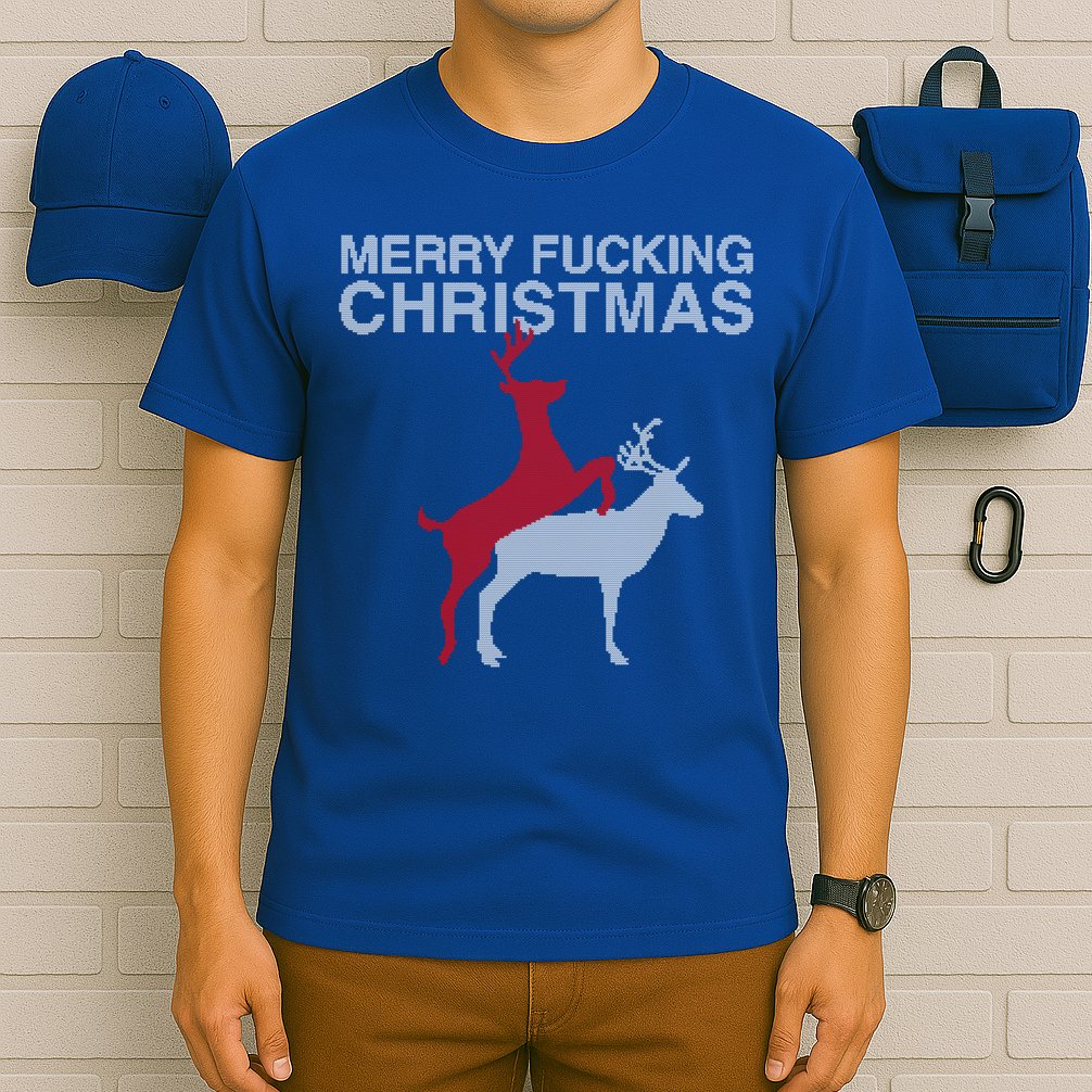 Merry Fucking Christmas! Obscene Ficking Reindeer Gift Fun Gift T-Shirt