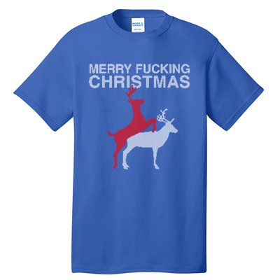 Merry Fucking Christmas! Obscene Ficking Reindeer Gift Fun Gift Tall T-Shirt