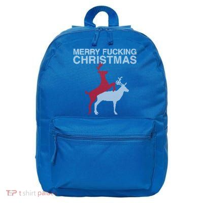 Merry Fucking Christmas! Obscene Ficking Reindeer Gift Fun Gift 16 in Basic Backpack