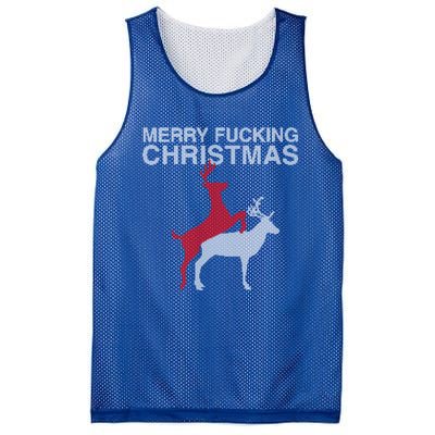 Merry Fucking Christmas! Obscene Ficking Reindeer Gift Fun Gift Mesh Reversible Basketball Jersey Tank