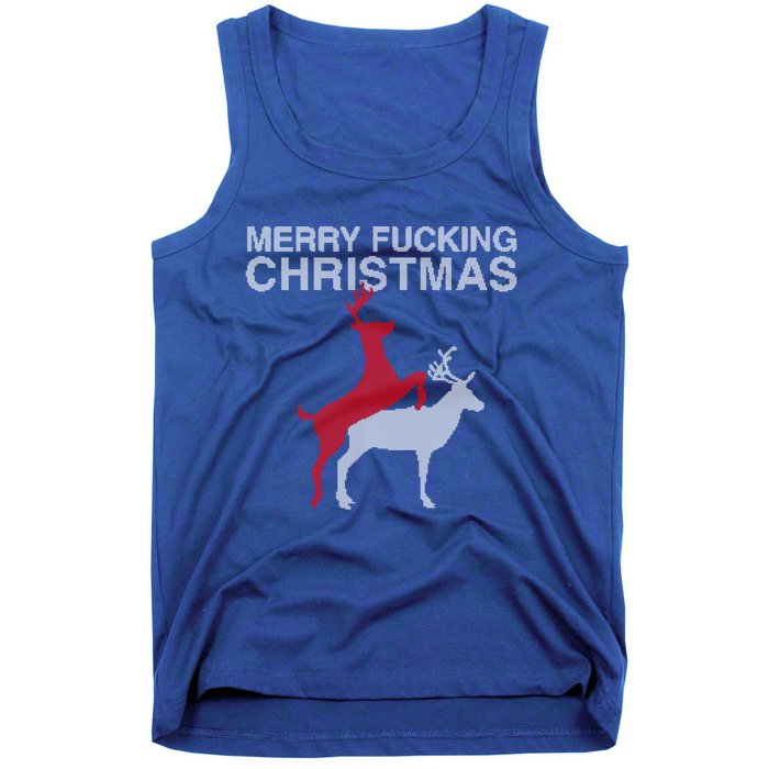 Merry Fucking Christmas! Obscene Ficking Reindeer Gift Fun Gift Tank Top