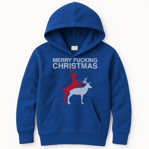 Merry Fucking Christmas! Obscene Ficking Reindeer Gift Fun Gift Kids Hoodie