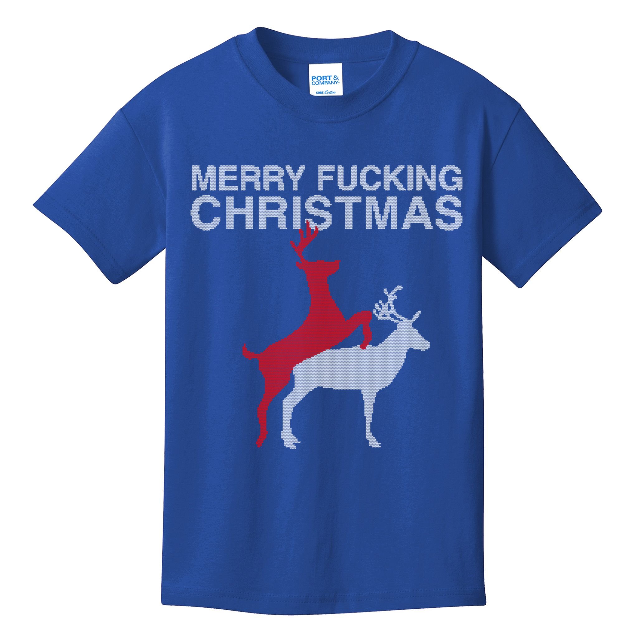 Merry Fucking Christmas! Obscene Ficking Reindeer Gift Fun Gift Kids T-Shirt