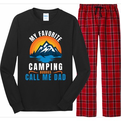 My Favorite Camping Buddies Call Me Dad, Funny Camping Dad Long Sleeve Pajama Set