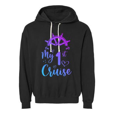 My First Cruise  Funny Cruise Garment-Dyed Fleece Hoodie