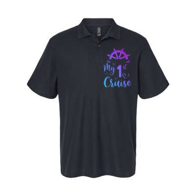 My First Cruise  Funny Cruise Softstyle Adult Sport Polo