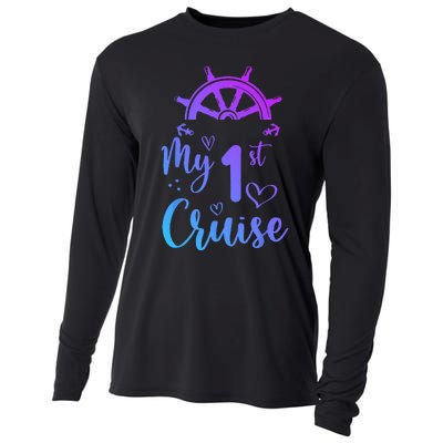 My First Cruise  Funny Cruise Cooling Performance Long Sleeve Crew