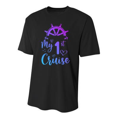 My First Cruise  Funny Cruise Youth Performance Sprint T-Shirt