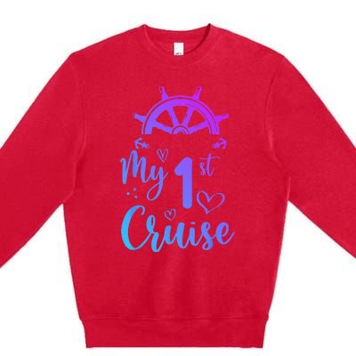 My First Cruise  Funny Cruise Premium Crewneck Sweatshirt