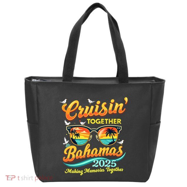 Matching Family Cruisin Together Bahamas 2025 Trip Vacation Zip Tote Bag